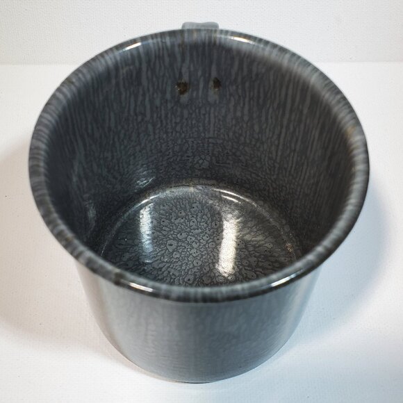 VINTAGE GRAY GRANITEWARE COFFEE CUP...1940'S...RARE ITEM...GREAT CONDITION! - Picture 3 of 8